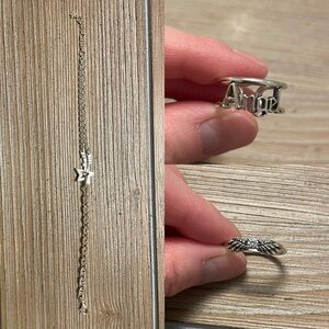 Sterling Silver Pandora Set (2 rings and 1 Bracelet)